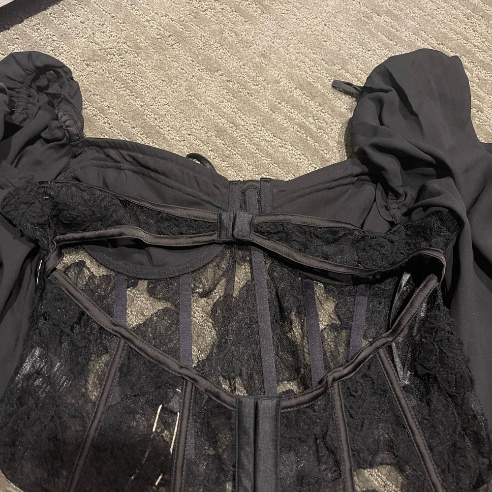 For Love and Lemons Never Worn With Tags Lace and Sheer Corset Top XL - Picture 3 of 7